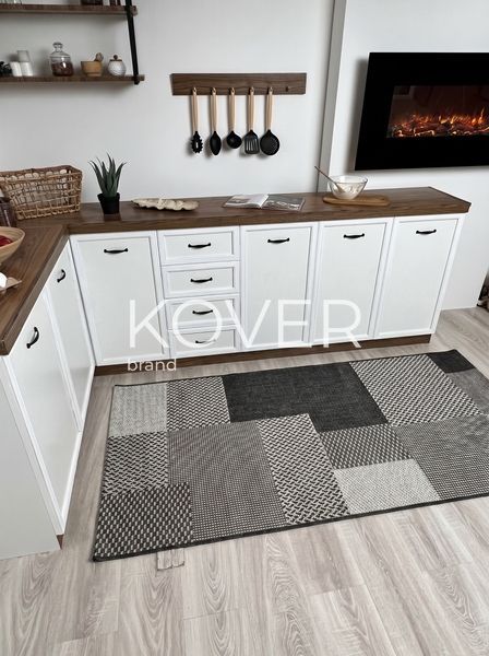 Безворсовий килим Soft Geometry 80х150, різнокольоровий А621 фото