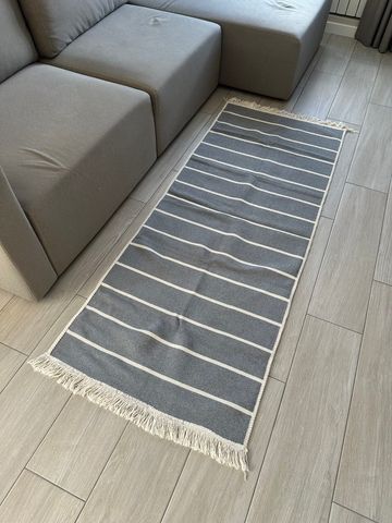 Бавовняний килим Runa з двостороннім малюнком, сіро-білий, 80х150 А377 фото