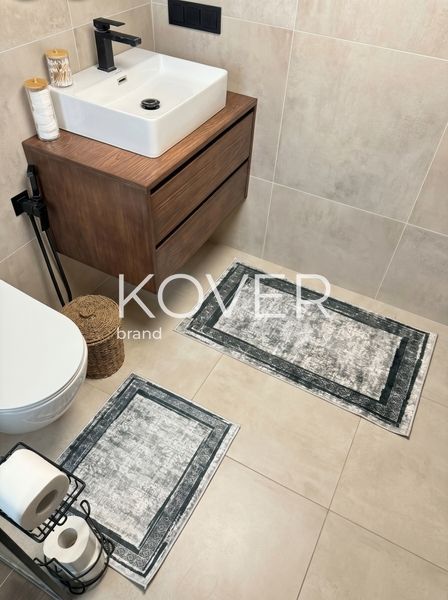 Набір килимів для ванної кімнати та туалету &laquo;Tone&raquo; 60х100 та 60х50 A10108 фото