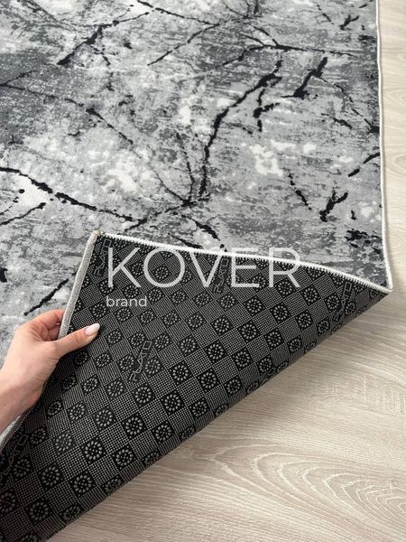 Низьковорсовий килим Plorix, чорний з біло-сірим, 150х230 А244 фото