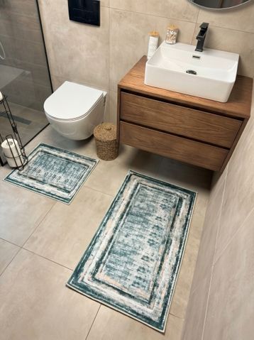 Набір килимів для ванної кімнати та туалету &laquo;Clean&raquo; 60х100 та 60х50 A10111 фото