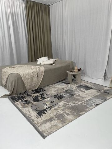 Низьковорсовий килим Ristop, сіро-коричневі кольори, 80x150 А40 фото