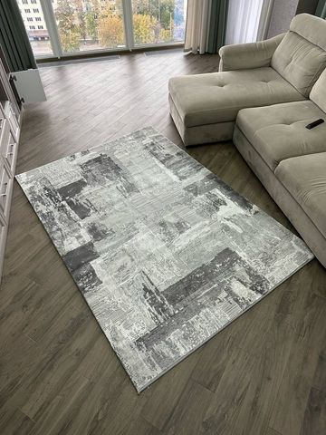 Низьковорсовий килим Zen, 80x150, сірий А48 фото
