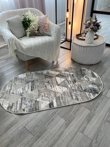 Низьковорсовий килим Zyla, 80x150, сірий А178 фото
