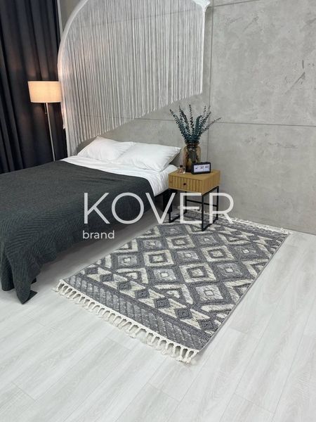 Низьковорсовий килим Xelara, тілесний з сірим, 60x110 А283 фото