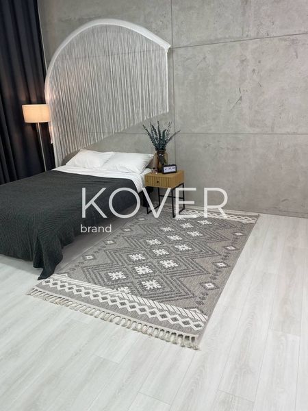 Низьковорсовий килим Flaxor, сірий з коричневим, 80x150 А285 фото