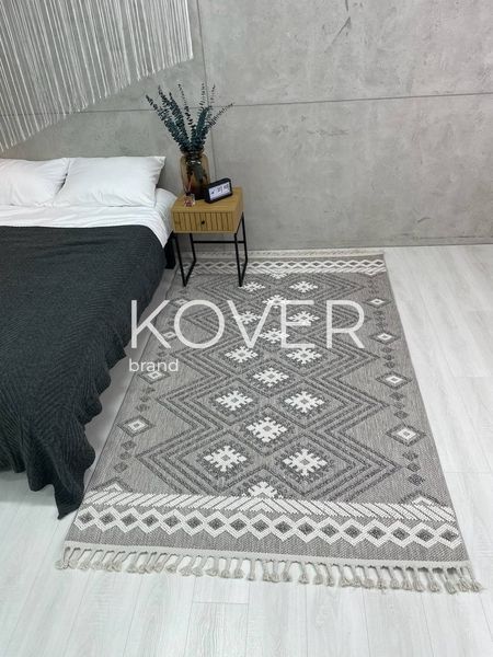 Низьковорсовий килим Flaxor, сірий з коричневим, 80x150 А285 фото
