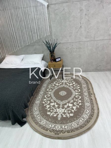 Низьковорсовий килим Vexla, коричневий з білим, 60x110 А289 фото