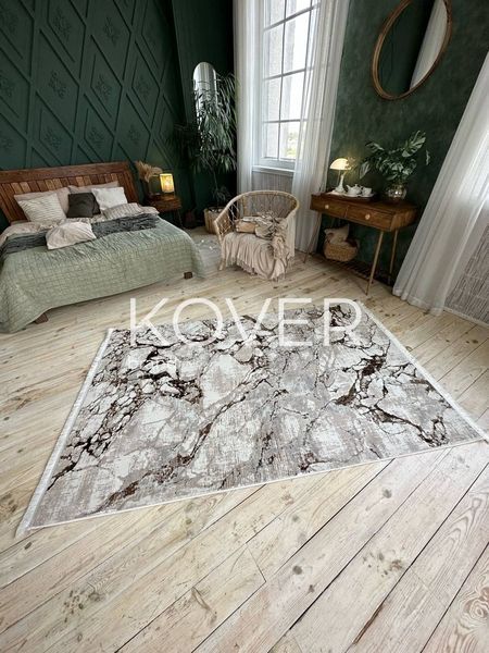 Низьковорсовий килим Coir, 80х150, коричневий А4 фото