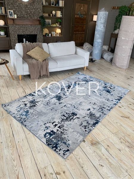 Низьковорсовий килим Gossamer, синій з сірим, 80х150 А5 фото