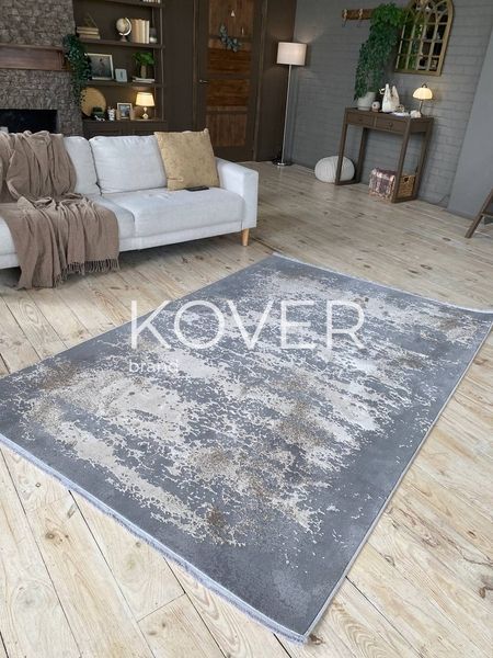 Низьковорсовий килим Flaxen, 80х150, сірий А8 фото