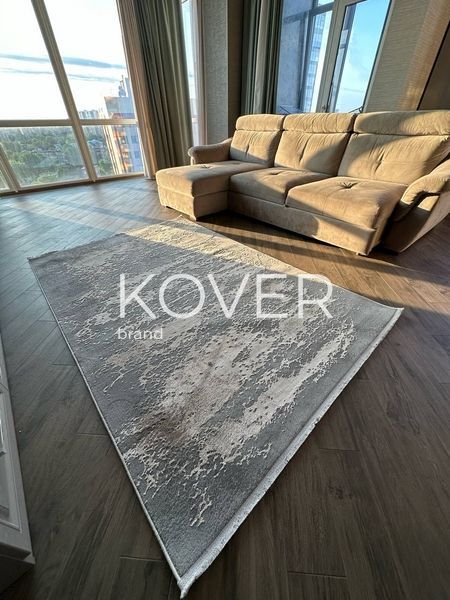 Низьковорсовий килим Flaxen, 80х150, сірий А8 фото