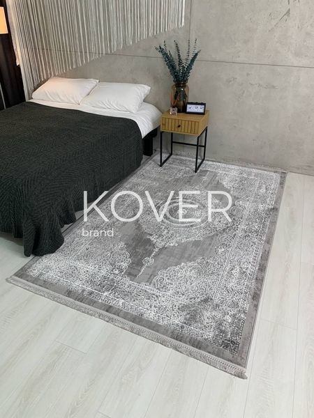 Низьковорсовий килим Wondra, сіро-білий, 60x110 А207 фото