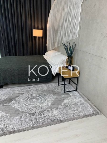 Низьковорсовий килим Wondra, сіро-білий, 60x110 А207 фото