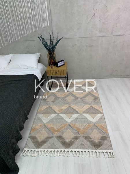 Низьковорсовий килим Fozzor, персиковий та коричневий, 60x110 А304 фото