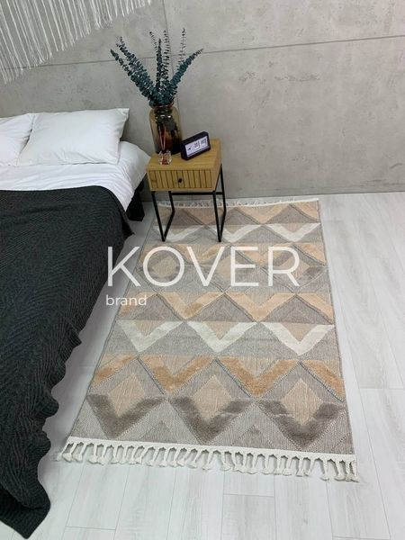 Низьковорсовий килим Fozzor, персиковий та коричневий, 60x110 А304 фото