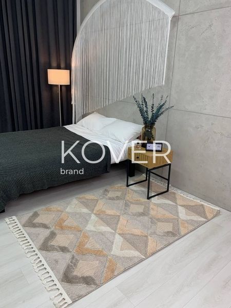 Низьковорсовий килим Fozzor, персиковий та коричневий, 60x110 А304 фото