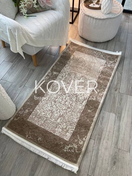 Низьковорсовий килим Spruce, 80x150, бежево-коричневий А97 фото