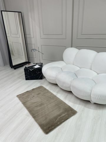 Килим зі штучного хутра Plush, коричнево-сірий, 60х110 А280 фото