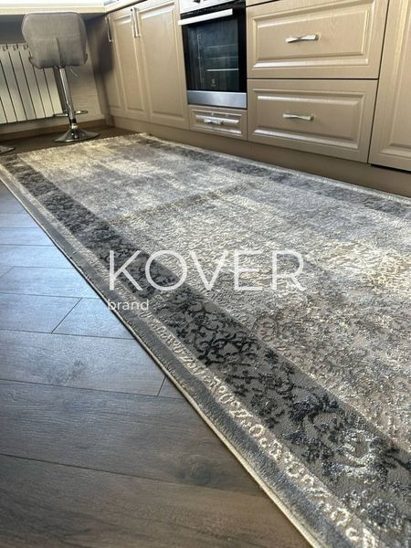 Низьковорсовий килим Linger, 80x150, сірий А98 фото