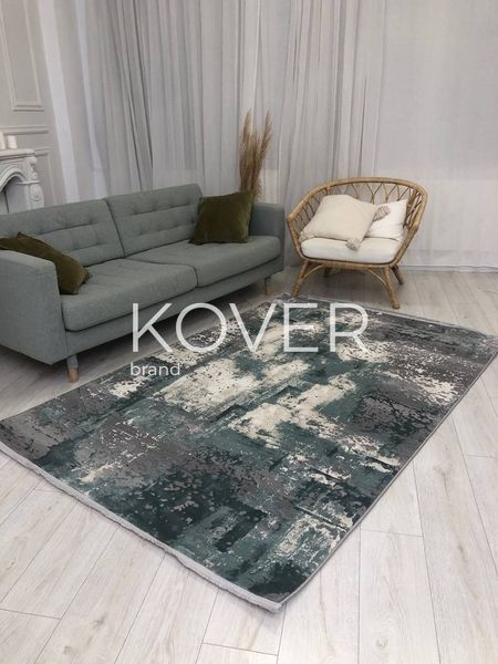 Низьковорсовий килим Taffeta, смарагдовий, 80х150 А12 фото