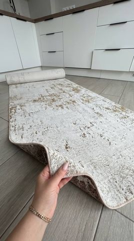 Низьковорсовий килим Ivory Mist, 80х150, світло-бежевий А603 фото