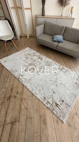 Низьковорсовий килим Ivory Mist, 80х150, світло-бежевий А603 фото
