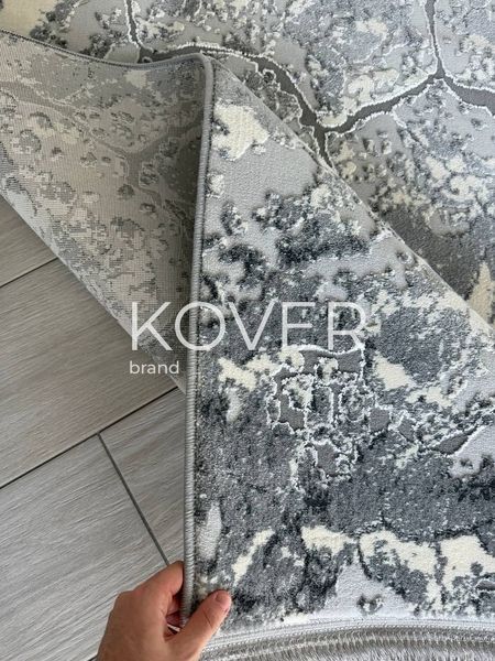 Низьковорсовий килим Vardellix сірий з вінтажним орнаментом, 80х150 А905 фото