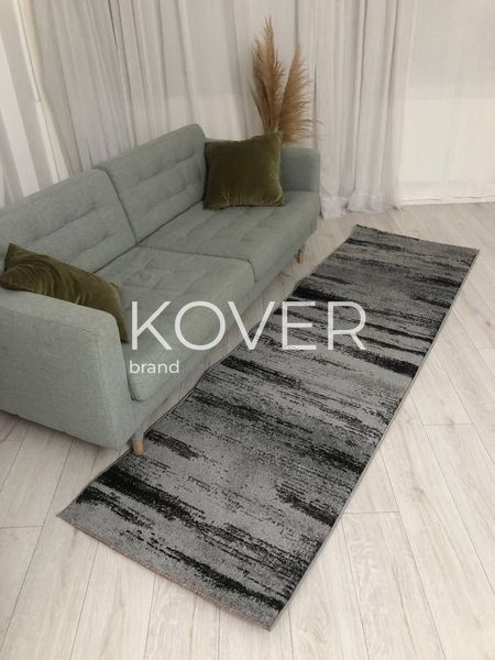 Низьковорсовий килим Soothe, 80x150, сіро-чорний А110 фото